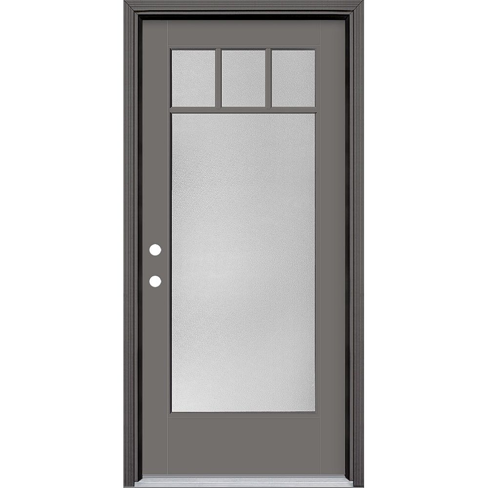 Masonite 36in X 80in Vista Grande Pear 4 Lite Craftsman Exterior Door Smooth Fiberglass Gr