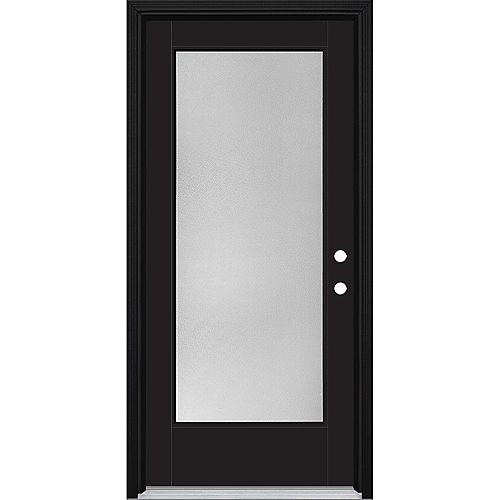 VistaGrande 36-inch x 80-inch Black Pear Full Lite Painted Smooth Fibreglass Prehung Front Door