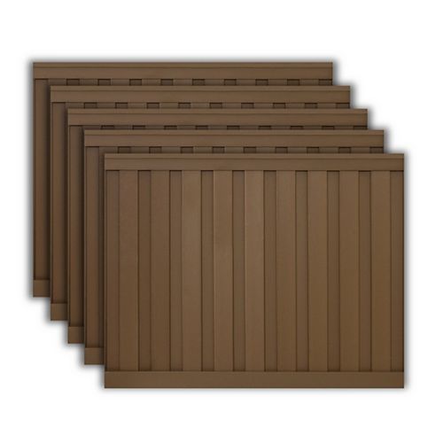 6 ft . X 8 ft. Trex Seclusions Saddle Brown Fence Panel Kit 5-Pack