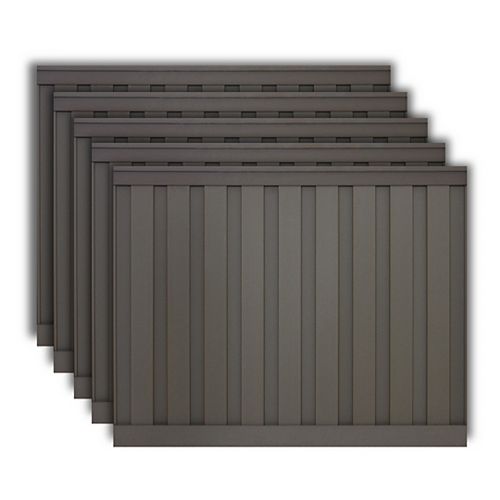 6 ft . X 8 ft. Trex Seclusions Winchester Grey Fence Panel Kit 5-Pack