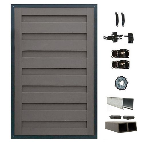 4 Ft. x 6 Ft. Trex Horizons Winchester Grey Single Gate Panel Kit with Posts And Gate Hardware