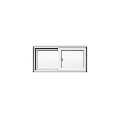 35 9/16"x23" Frame Size Vinyl Clad Slider, Low-e, Argon, Screen, 4 9/16" frame