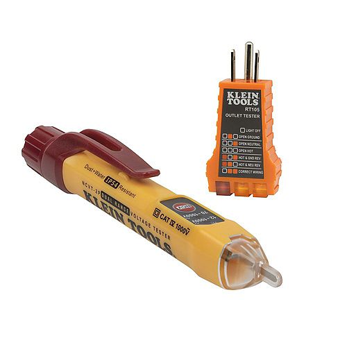 Dual Range Non-Contact Voltage Tester with Receptacle Tester