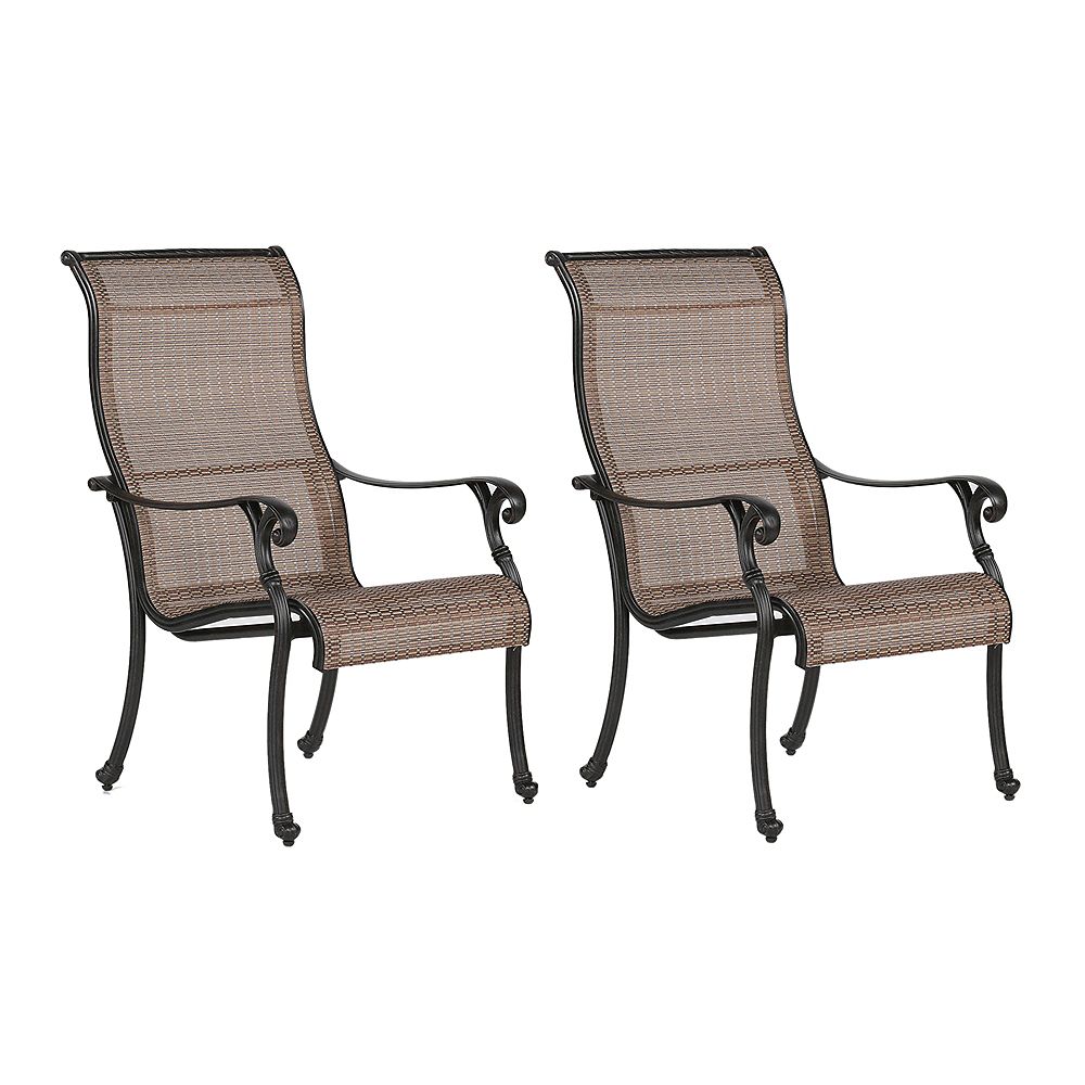 Ipatio Outdoor Rust Free Aluminum Highback Sling Patio Chairs Set Of 2 The Home Depot Canada Ipatio Outdoor Rust Free Aluminum, High Back Patio Chairs Canada
