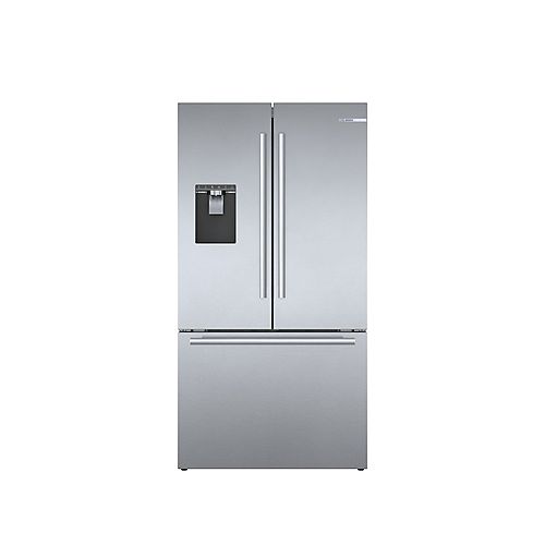 500 Series 36-inch 21.6 cu.ft. Smart Counter-Depth French Door Refrigerator with Home Connect in Stainless Steel - ENERGY STAR®