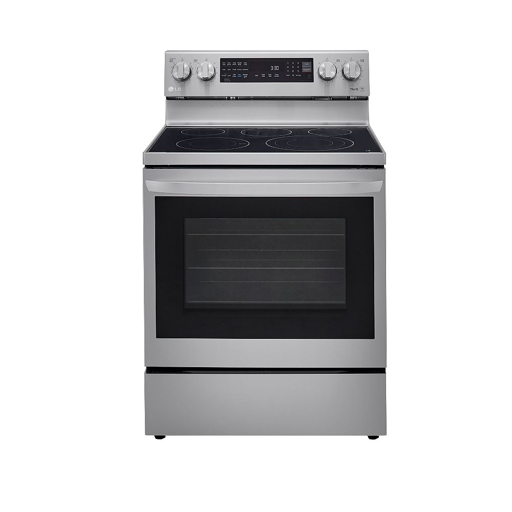 Lg Electronics 6 3 Cu Ft Smart Electric Range With Instaview And Air Fry In Smudge Resis The Home Depot Canada