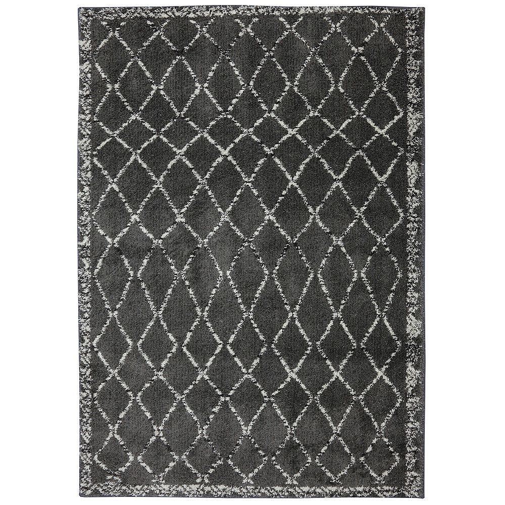 Mohawk Home Fresno Grey Black 6 ft. 6inch x 10 ft. Indoor Area Rug