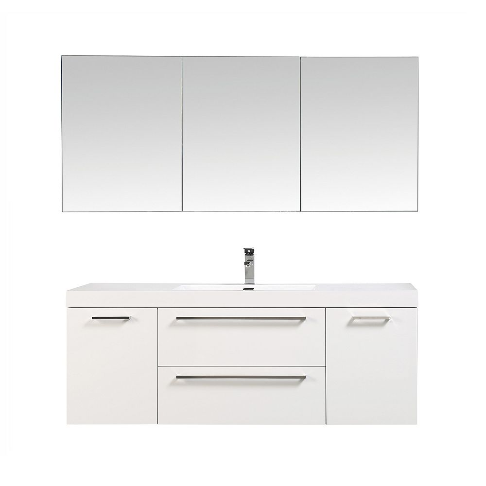 Nordic Canada Eliza Vanity Combo White with Medicine 60 inch