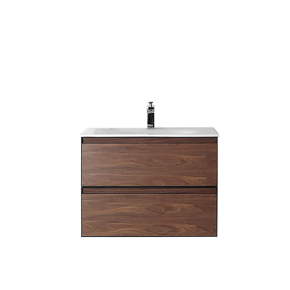 Nordic Canada Magenta Vanity Walnut With Solid Surface Top Nordic Canada Magenta Vanity Walnut With Solid Surface Top