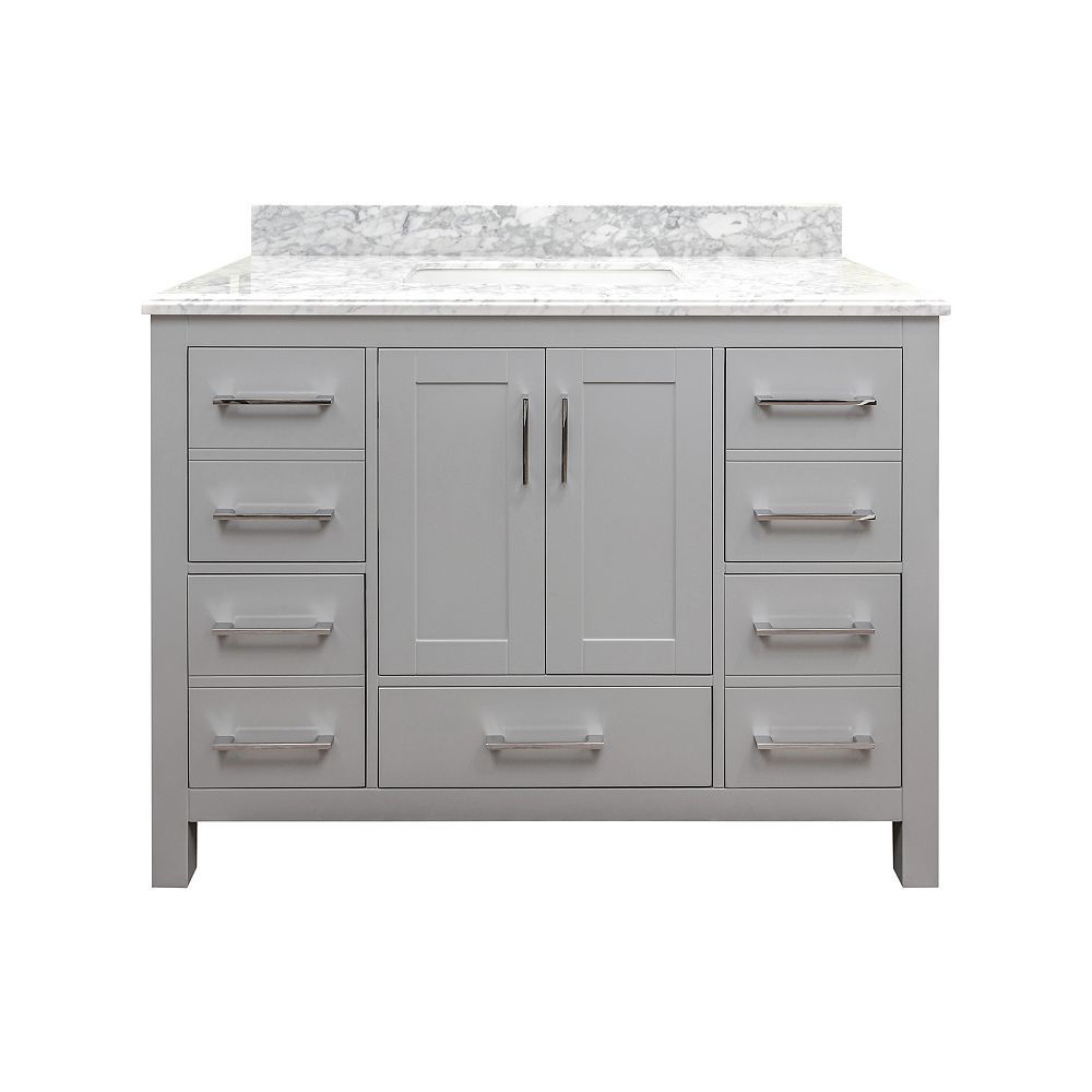 Nordic Canada Lucia Vanity Grey With Carrara Marble Top