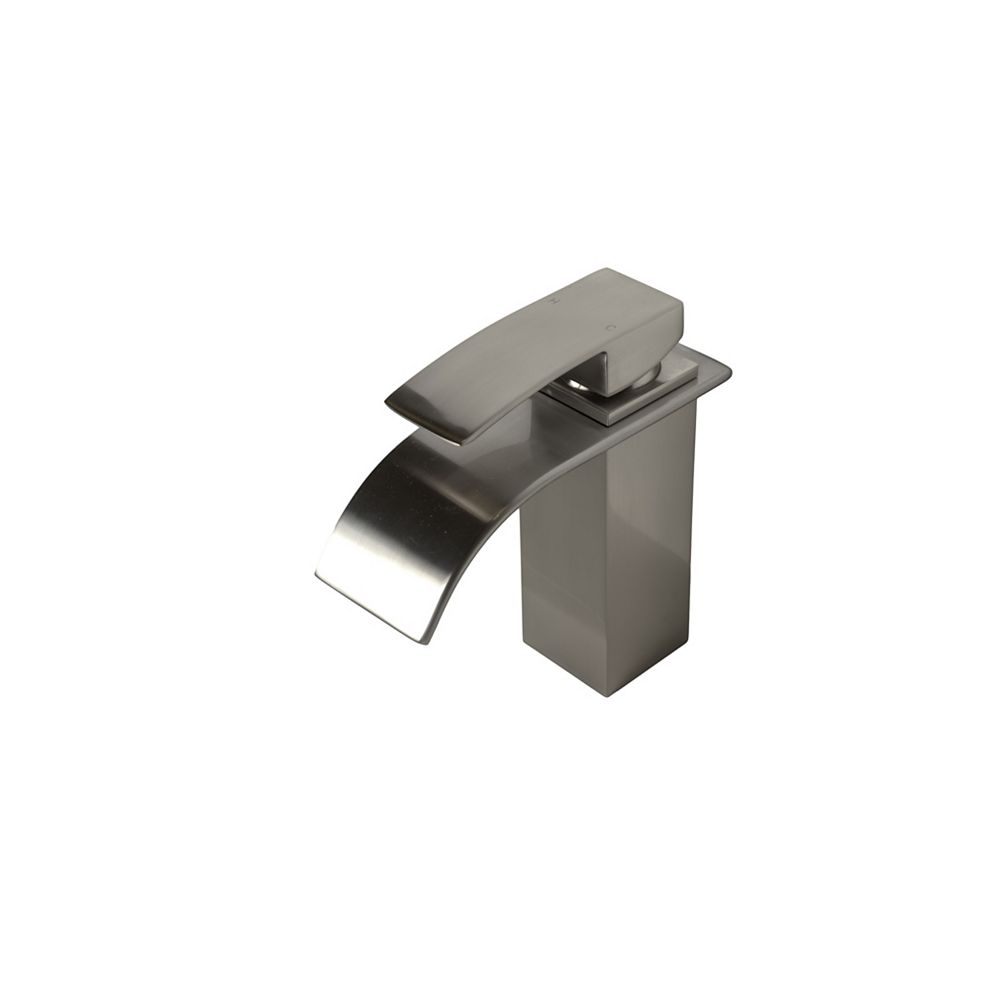 Nordic Canada Waterfall Brushed Nickel Bathroom Faucet ...