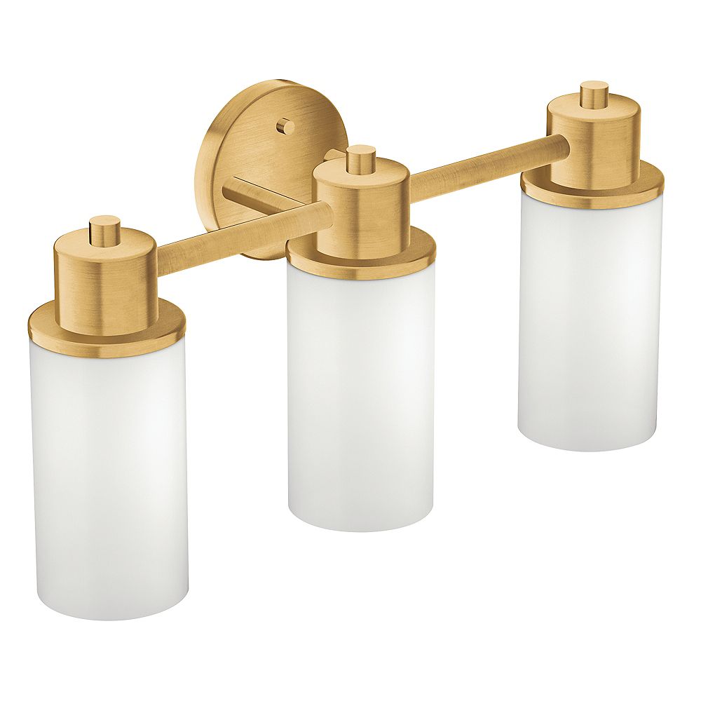 MOEN Iso 3Light Vanity Light in Brushed Gold The Home Depot Canada