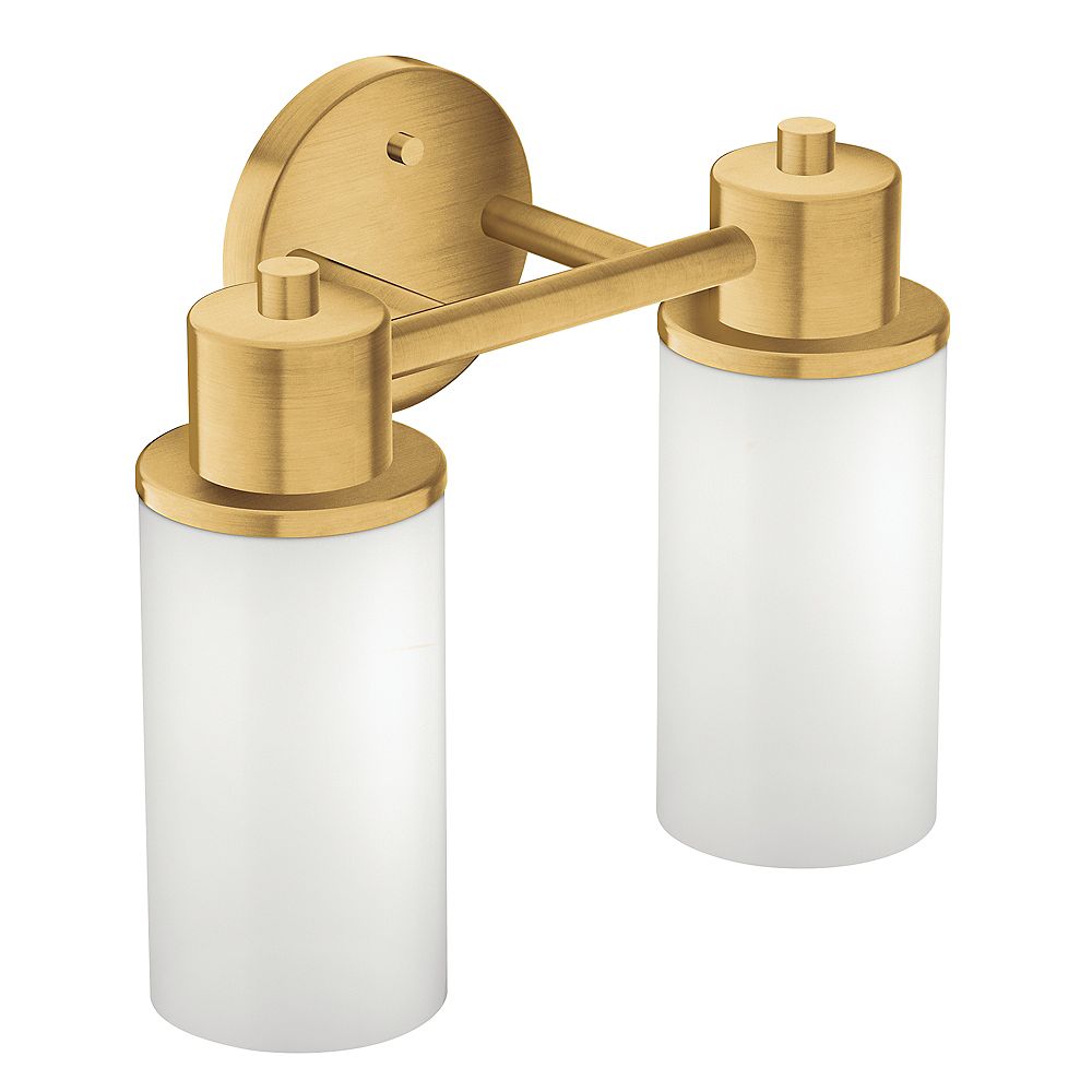 MOEN Iso 2Light Vanity Light in Brushed Gold The Home Depot Canada