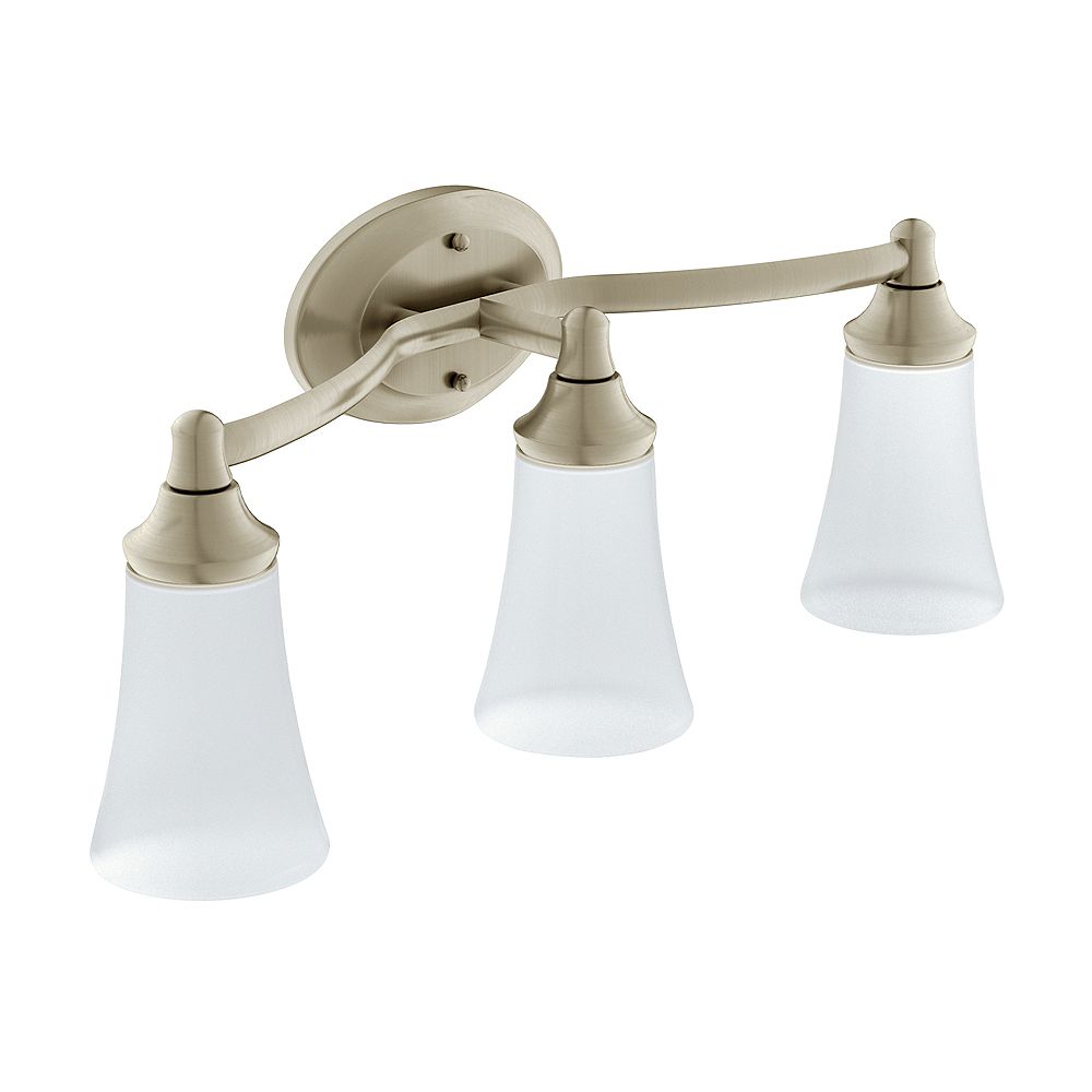 MOEN Eva 3Light Vanity Light in Brushed Nickel The Home Depot Canada