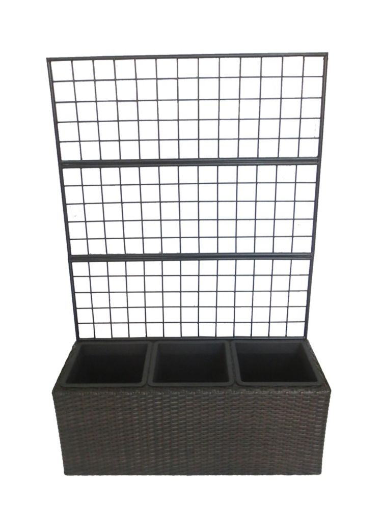 Karmin Industries Wicker Planter with Trellis The Home Depot Canada
