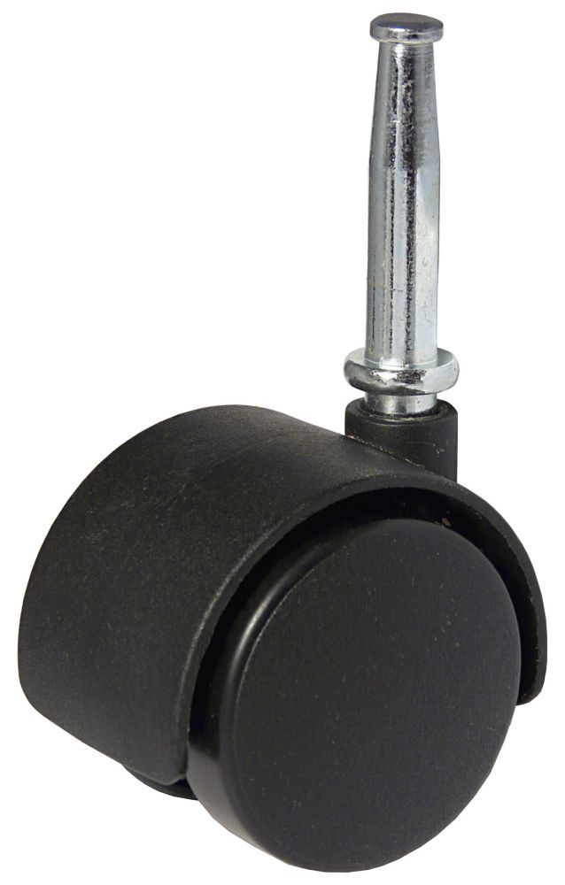 Nystrom DualWheel Furniture Caster, Swivel Without Brake, with Wood
