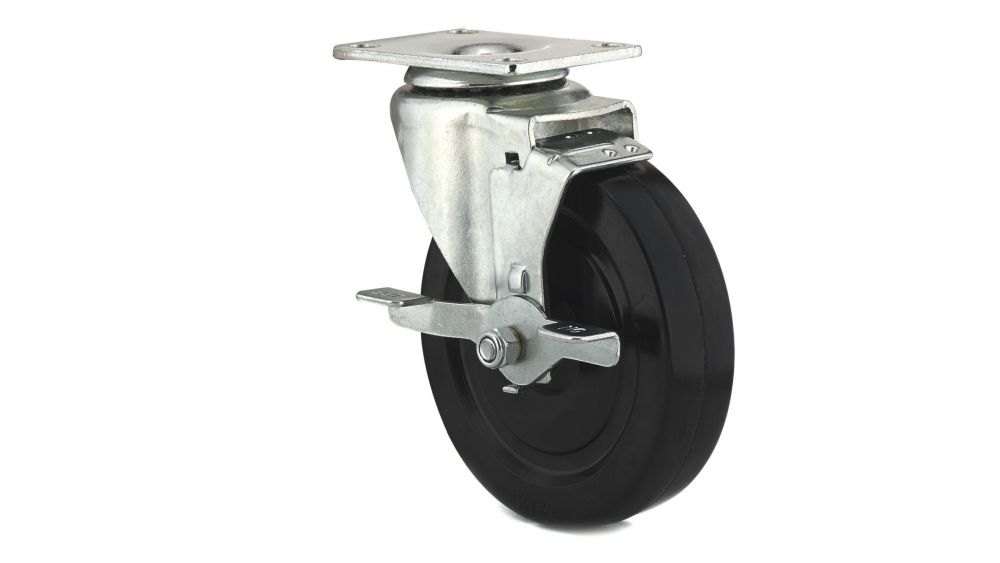 Richelieu Roulette de meuble en caoutchouc noir à usage général