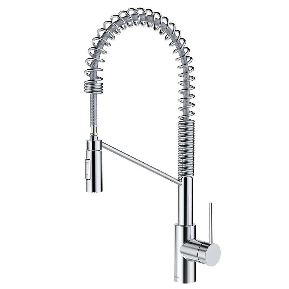 Kraus Oletto Single Handle Pull Down Sprayer Commercial Kitchen Faucet In Chrome The Home Depot Canada