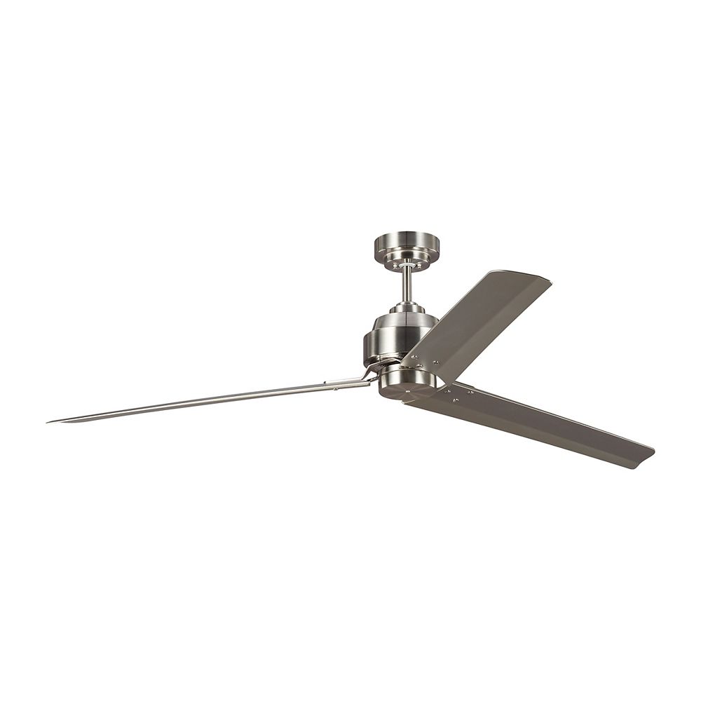 Monte Carlo Fans Arcade 68 in. Indoor Brushed Steel Ceiling Fan with ...