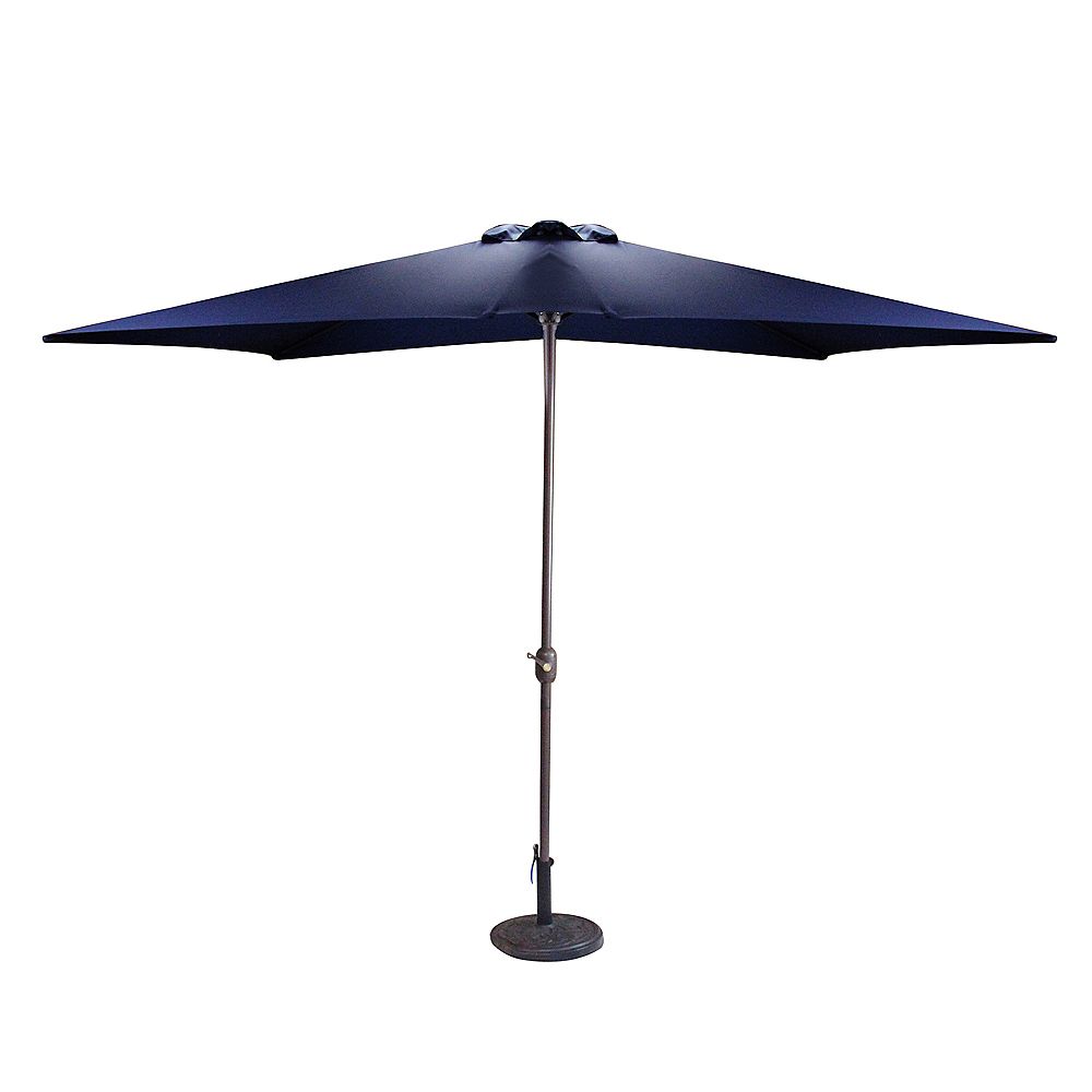 Northlight 10ft X 6 5ft Outdoor Patio Market Umbrella With Hand Crank Navy Blue The Home Depot Canada