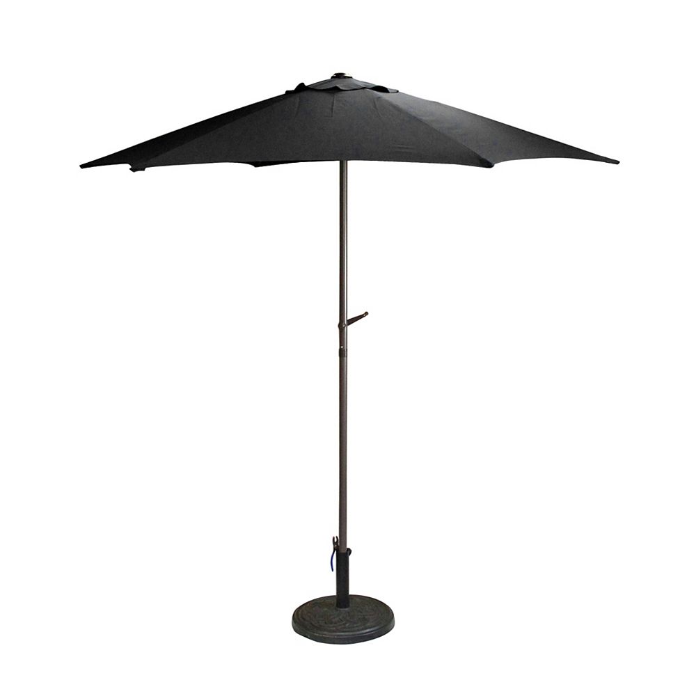 Northlight 7 5ft Outdoor Patio Market Umbrella With Hand Crank Black The Home Depot Canada