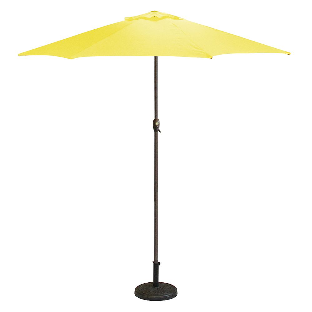 Northlight 9ft Outdoor Patio Market Umbrella With Hand Crank And Tilt Yellow The Home Depot Canada