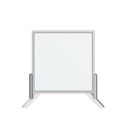 30 in. x 30 in. Desk-Mounted Clear Sanitary Glass Shield, Sneeze and Cough Guard