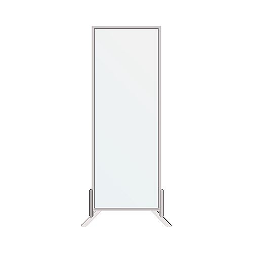 30 in. x 80 in. Floor or Desk-Mounted Clear Sanitary Glass Shield, Sneeze and Cough Guard