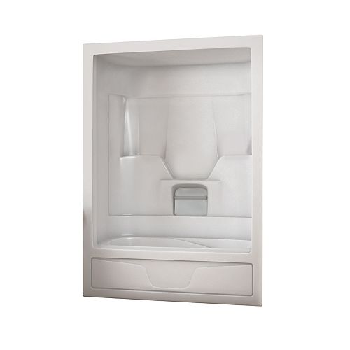 Aspen 59.5 in. x 30.6 in. x 84.8 in. Acrylic Left Drain 1-Piece Tub Shower Combo in White