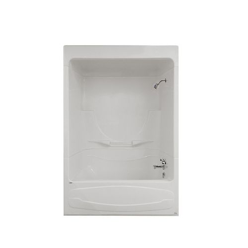 Figaro I 59 in. x 32 in. x 85 in. Acrylic Right Drain 1-Piece Tub Shower With Roof Cap in White