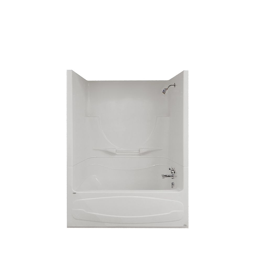 MAAX Figaro II 59 in. x 32 in. x 75 in. Acrylic Right Drain 1-Piece Tub ...