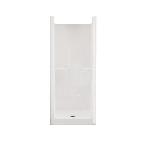 Jupiter F32 32 in. x 33 in. x 74 in. Fiberglass Center Drain 1-Piece Shower with in White