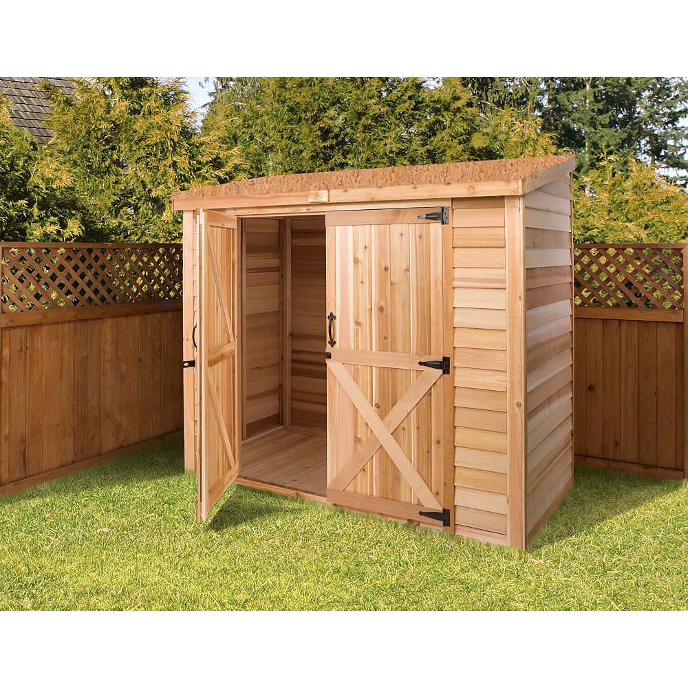 cedarshed bayside 8x3 double door shed the home depot canada