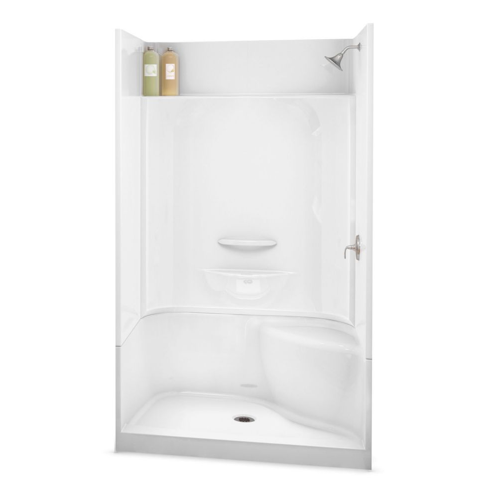 MAAX ESSENCE SH-4834 48-inch 4-Piece Sectional Alcove Shower Right Seat ...