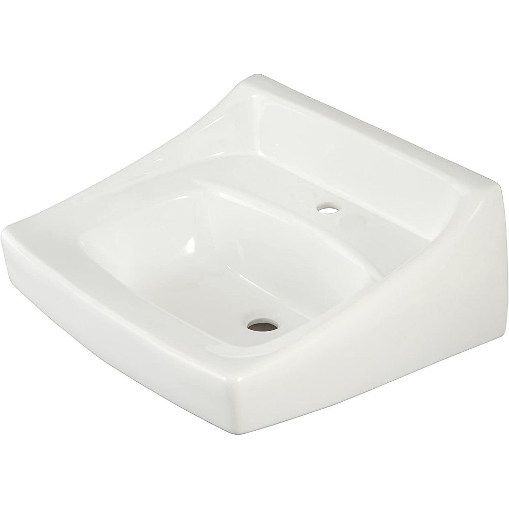 Toto Commercial Wall Mount 225 Inch Single Hole Bathroom Sink In Cotton White The Home Depot Canada