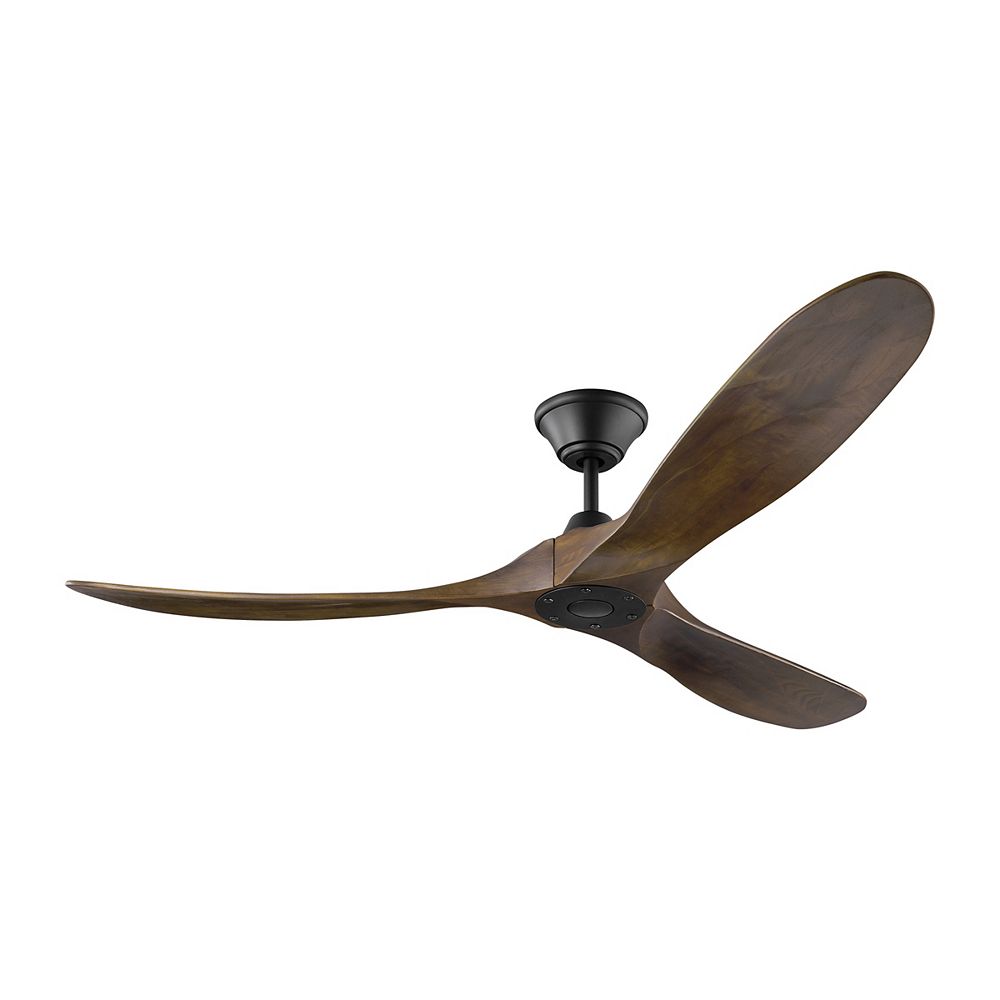 Monte Carlo Fans Maverick 60 In Indoor Outdoor Matte Black Ceiling Fan With Dark Walnut B The Home Depot Canada