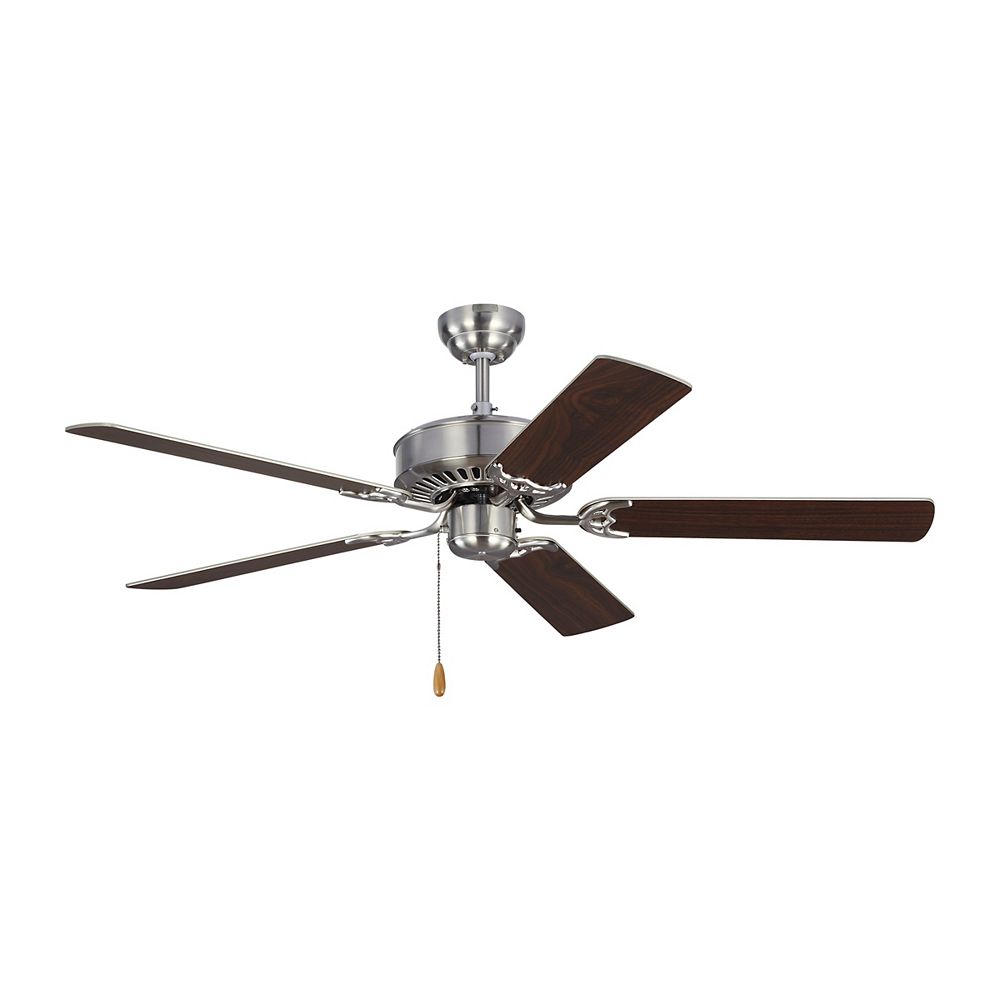 Monte Carlo Fans Haven 52 Inch Brushed Steel Ceiling Fan With Dual Finished Blades The Home Depot Canada