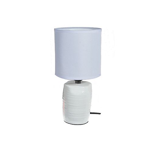 Ceramic Table Lamp With Shade (Abott) (White)