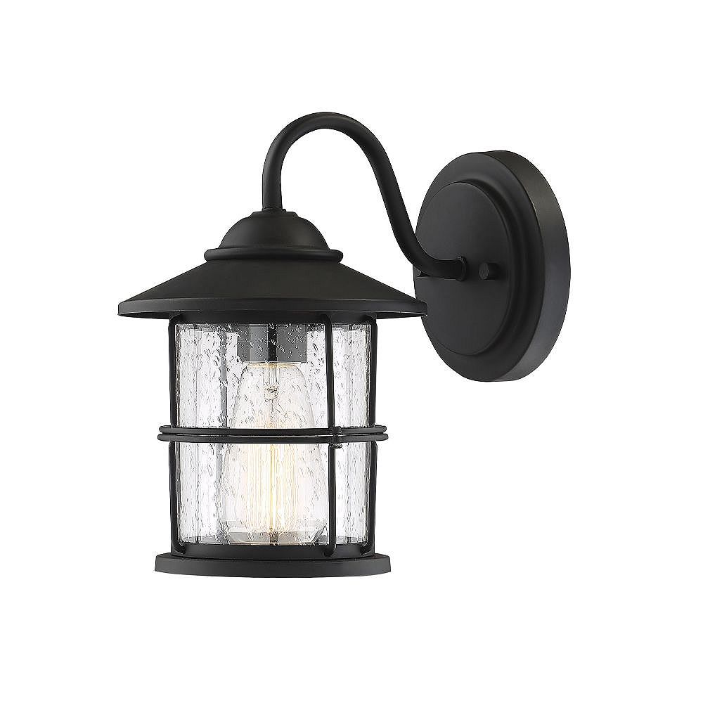 Filament Design 1-Light Matte Black Exterior Wall Sconce with Clear ...