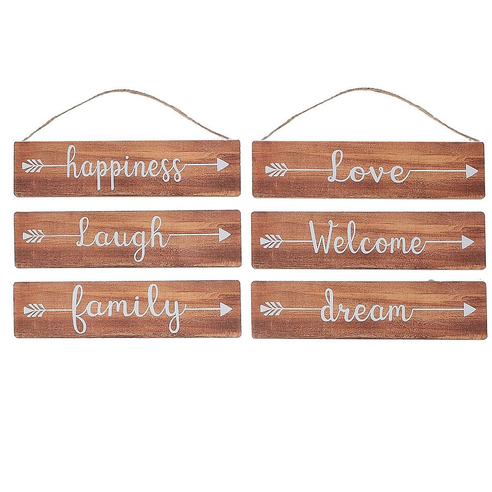 IH Casa Decor Inspirational Wood Plaques (Arrow English) (Asstd) The Home Depot Canada