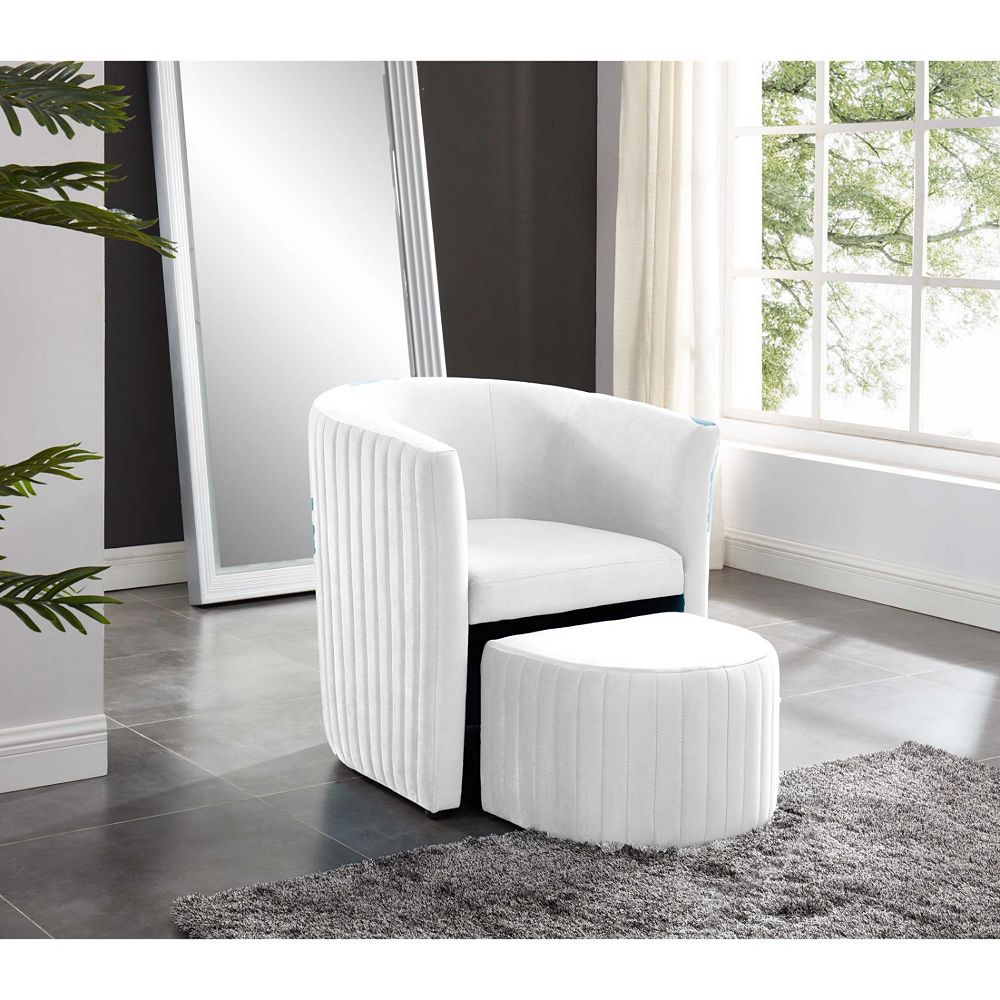 IH Casa Decor Relax Barrel Chair With Foot Stool (Beige) The Home