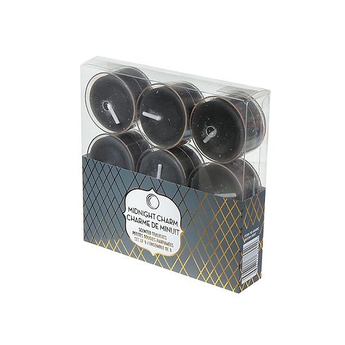 9 Pk Oversized Clear Cup Scented Tealights (Midnight Charm) - 19 Grams