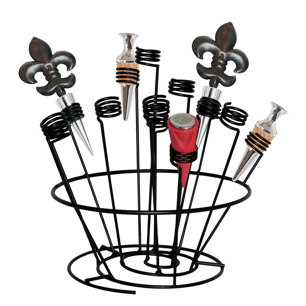 Vinotemp Swirl Wine Bottle Stopper Rack The Home Depot Canada