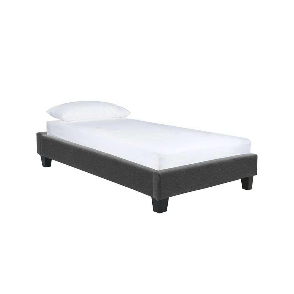 Lifestyle Solutions Newport Twin Platform Bed Upholstery Fabric, Dark