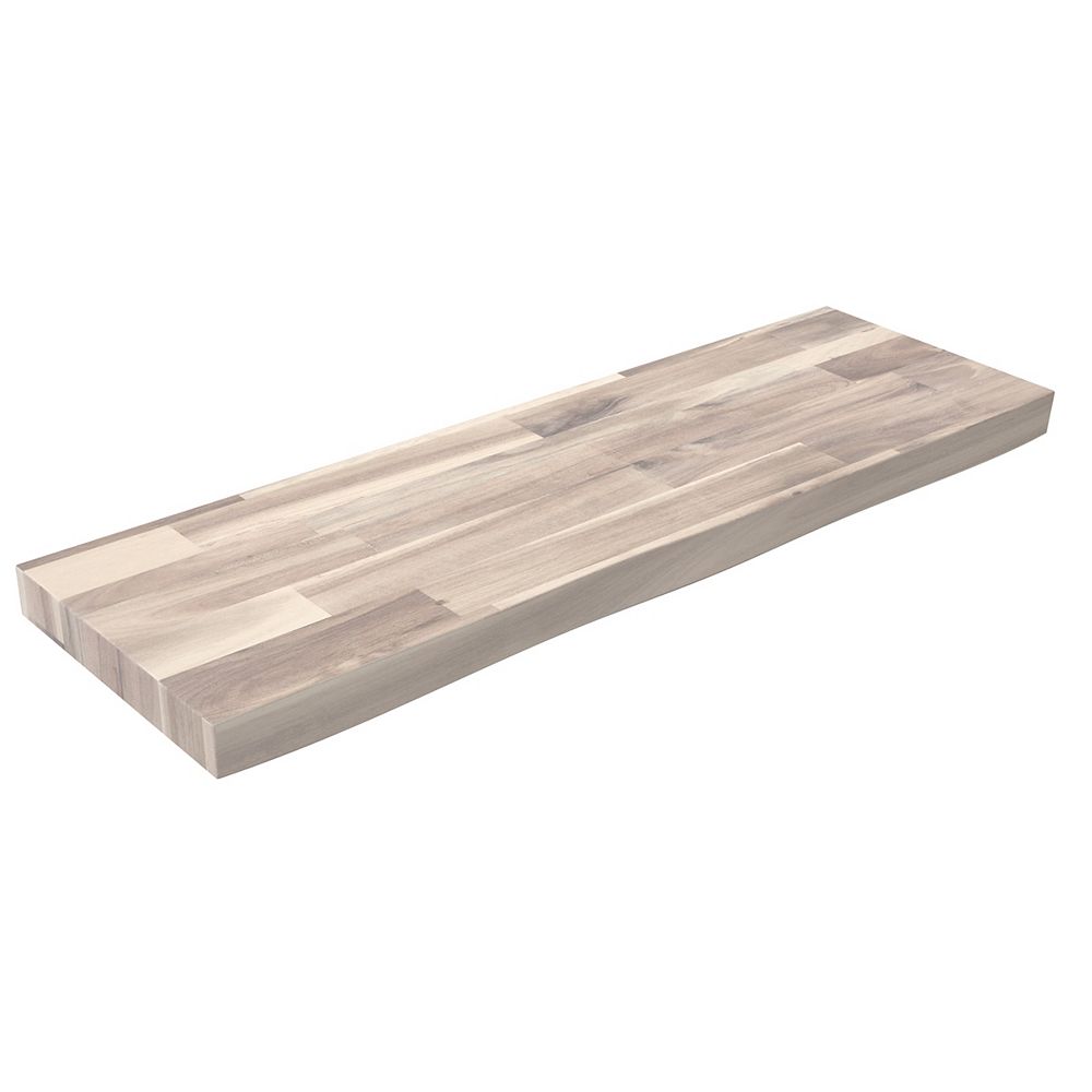 INTERBUILD 30x10x1.5 Inch Acacia Live Edge Floating Shelf, Organic