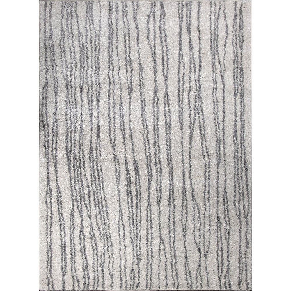 Notre Dame Design Turin Gray and White 5 ft. X 8 ft. Indoor Area Rug