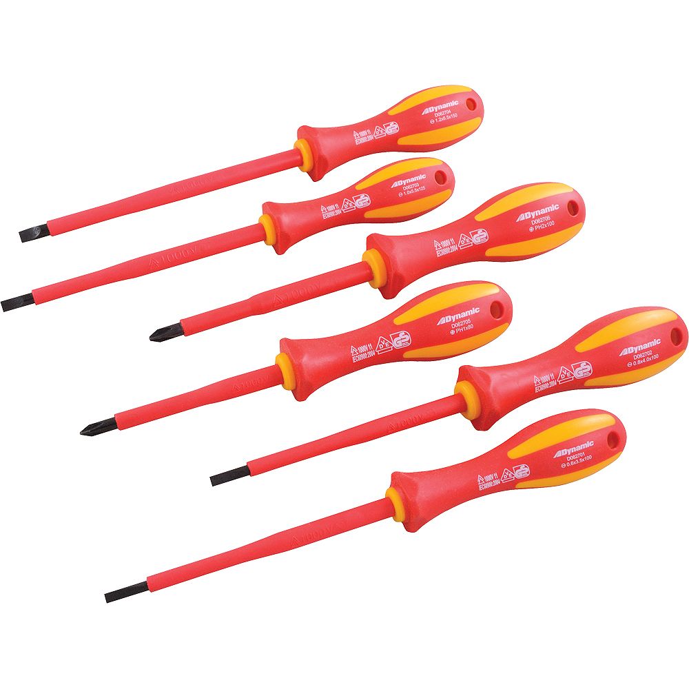 DYNAMIC TOOLS 6 Piece Insulated Screwdriver Set, Slotted & Phillips