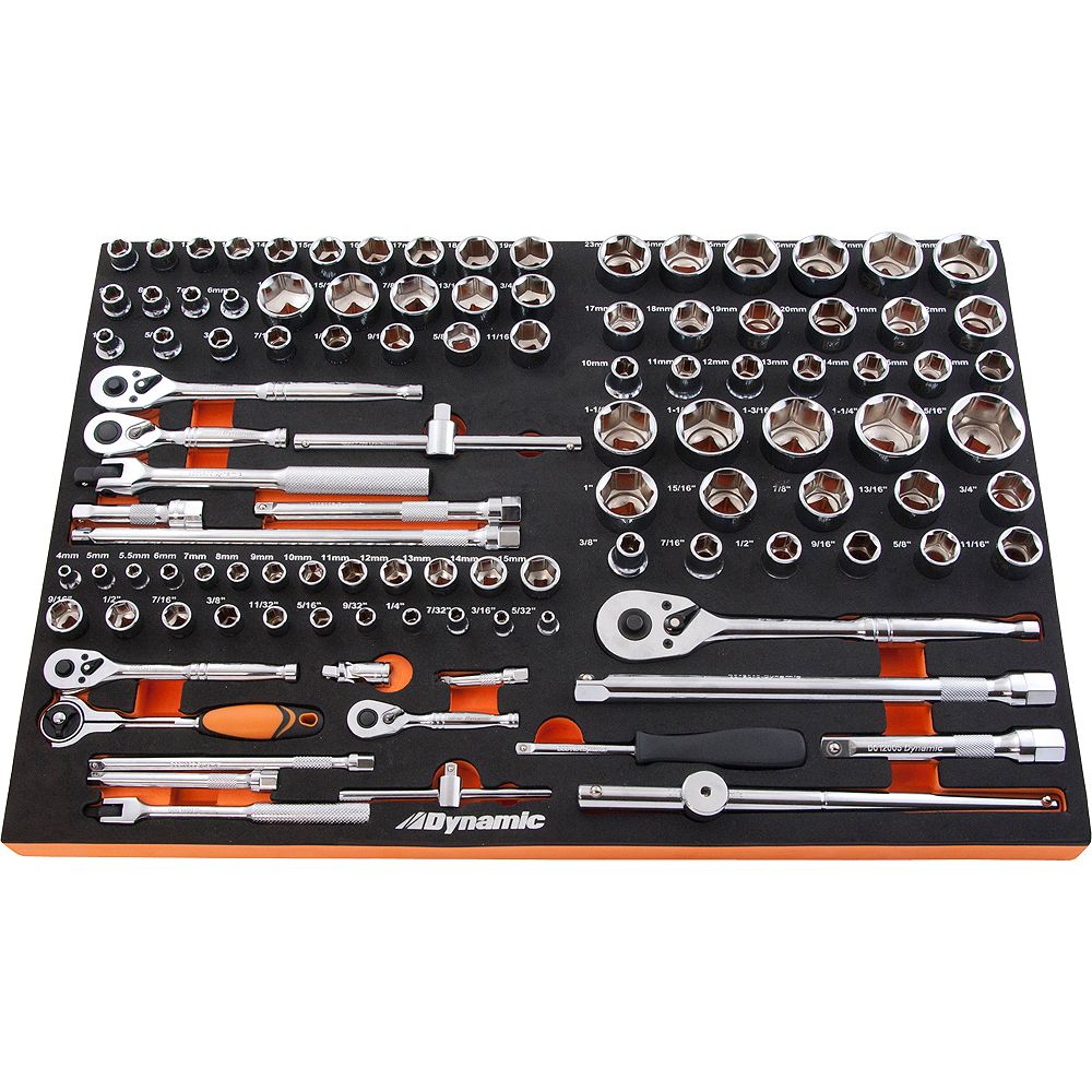 DYNAMIC TOOLS 108 Piece 1/4, 3/8& 1/2 Drive Socket & Attachment Set ...