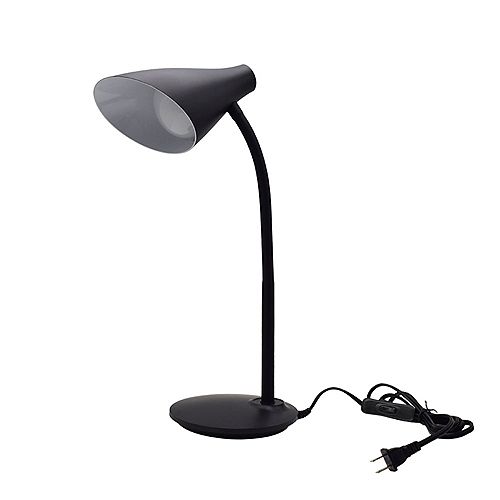 19.6-inch Plastic Black LED Desk Lamp with Flexible Goose Neck Arm