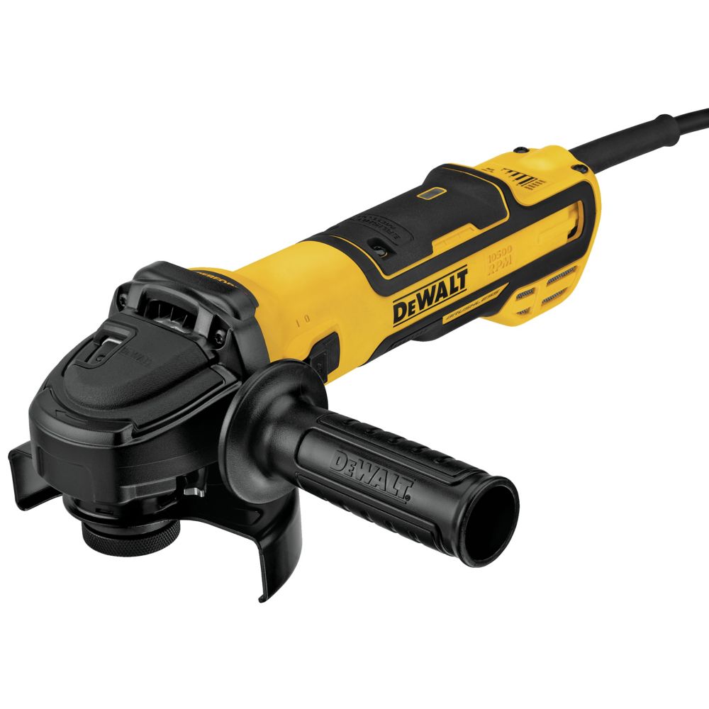 DEWALT 13 Amp Corded 5-inch Brushless Angle Grinder With Slide Switch ...